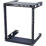 Kenuco 12U Wall Mount Open Frame Steel Network Equipment Rack 17.75 Inch Deep