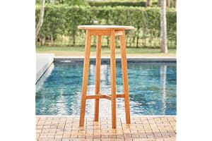 VIFAH V1969 Kapalua Honey Eucalyptus Wooden Outdoor Bar Table