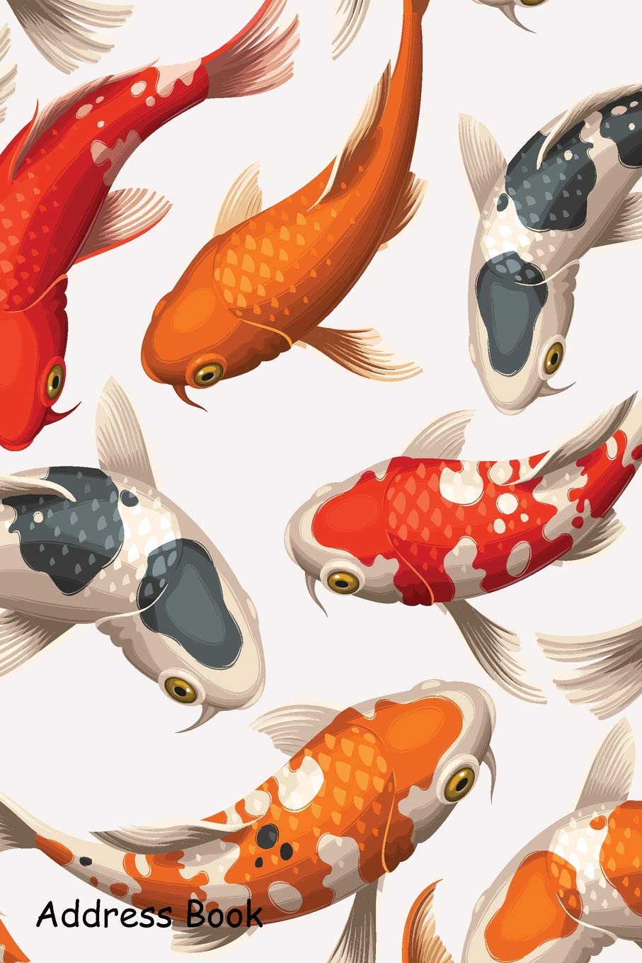 Address Book: For Contacts, Addresses, Phone, Email, Note,Emergency Contacts,Alphabetical Index With Seamless Koi Carps