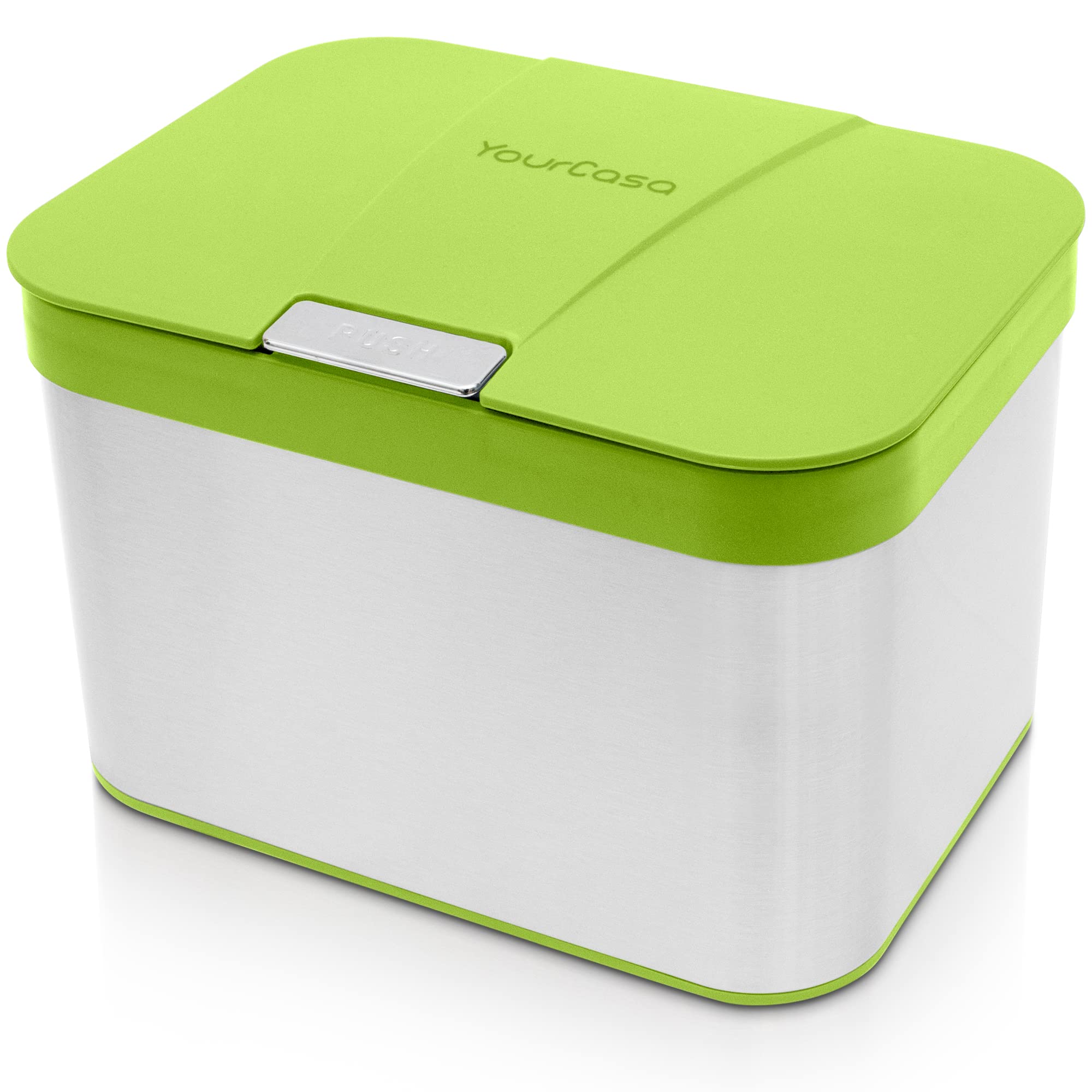 YourCasa® Kitchen Compost Bin Made of Stainless Steel - 4.3 L - Organic Kitchen Waste Bin for Everyday Organic Waste - Dishwasher Safe Inner Insert - Organic Waste Container - Organic Waste Bin with — image 1