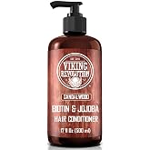 Viking Revolution Hair Conditioner for Men - Sandalwood - 17 oz | Formulated with Biotin &amp; Jojoba Oil - Natural Hair Conditioner - Contains Vitamin B5 - Sandalwood Scent