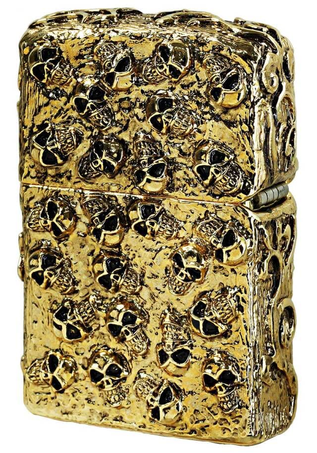 Zippo Lighter Skull Jacket GI Gold Ibushi