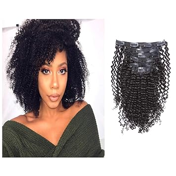 Loxxy Kinky Curly Clip In Human Hair Extensions 3b 3c Kinky Clip