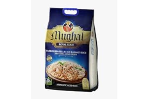 Mughal Royal Gold Parboiled Basmati Rice, 4.5 kgs, XXL Extra long grains, BRC Certified Non-GMO