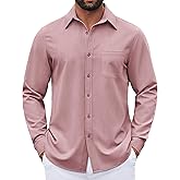 COOFANDY Men's Long Sleeve Button Down Denim Dress Shirt