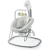 Graco Sway2Me 2-in-1 Portable Baby Swing and Bouncer, Watson | Space-Saving Design, Gentle Swaying Motion, Adjustable Swinging Speeds, Soothing Songs &amp; Sounds, Cozy Cushion Support