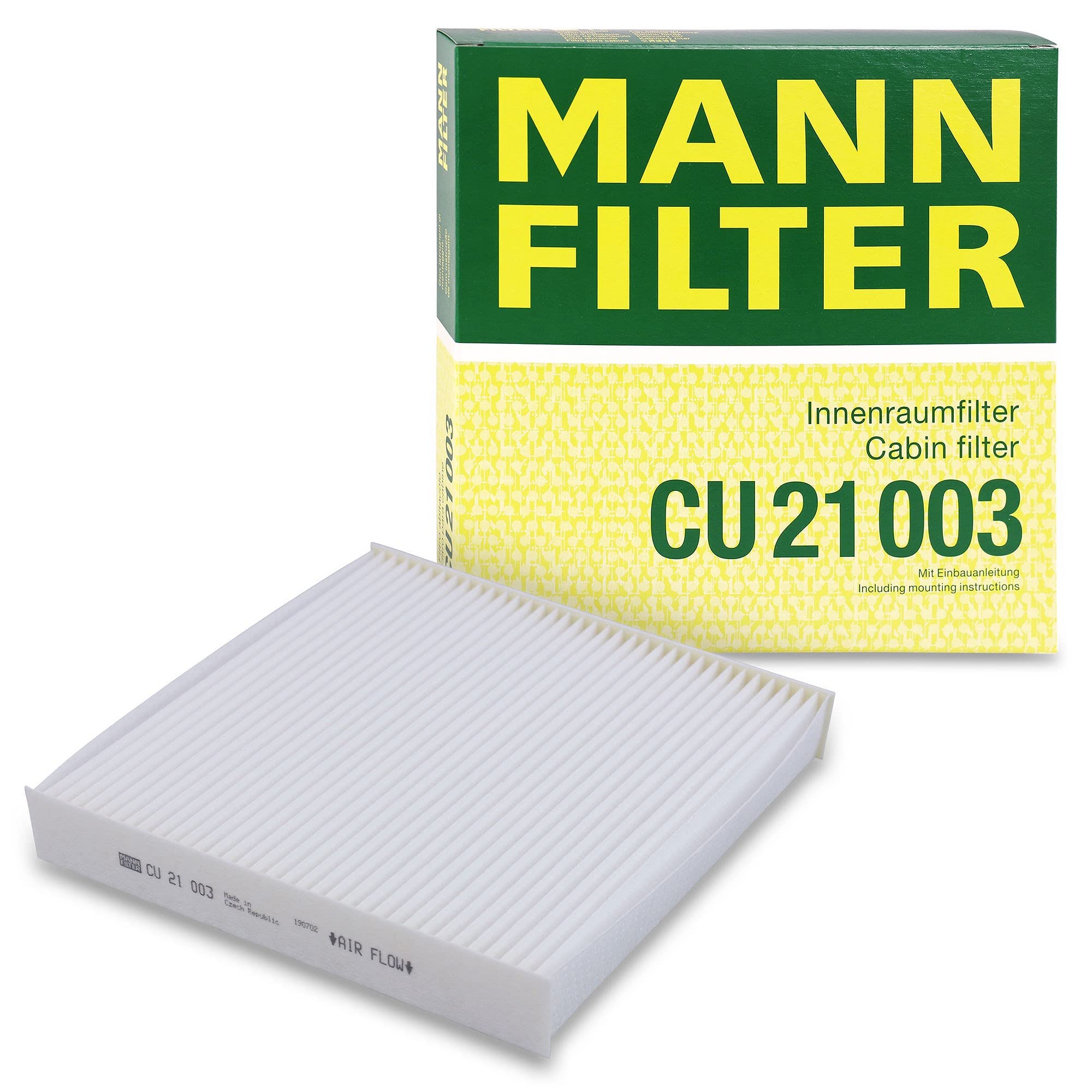 MANN-FILTER Paper HVAC Air Filter, CU 21 003, Performance Part for Passenger Cars