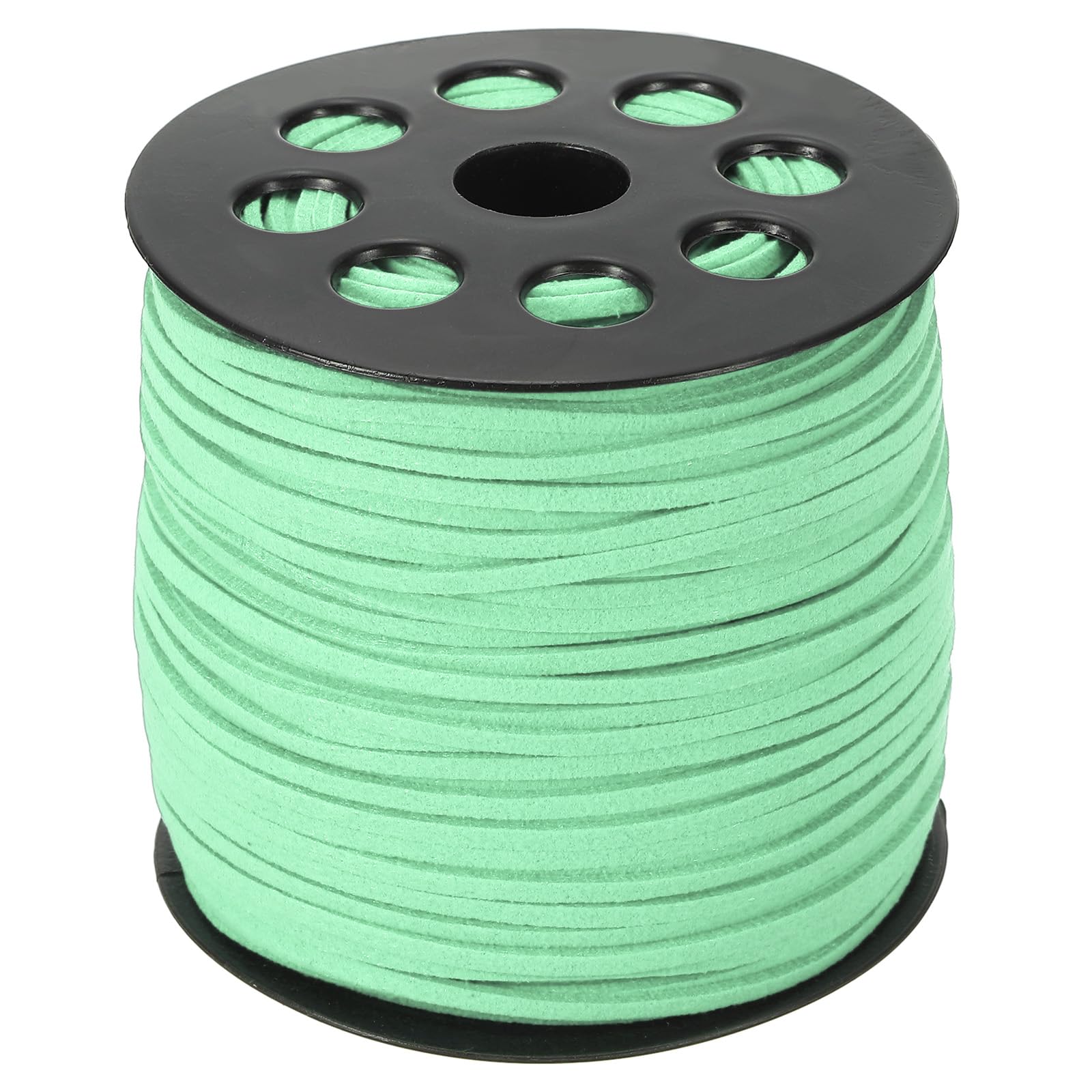 PATIKIL Suede Leather Cord 2.5mm 98 Yard, Faux Suede Cord Flat Leather String with Roll Spool for Necklace Bracelet Beading Jewelry Making, Light Green