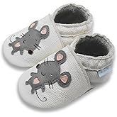 Basrakids Baby Shoes Leather Moccasins Baby Girls Boys Slippers-Soft Sole Non-Skid Lightweight Infant Toddler First Walking Shoes