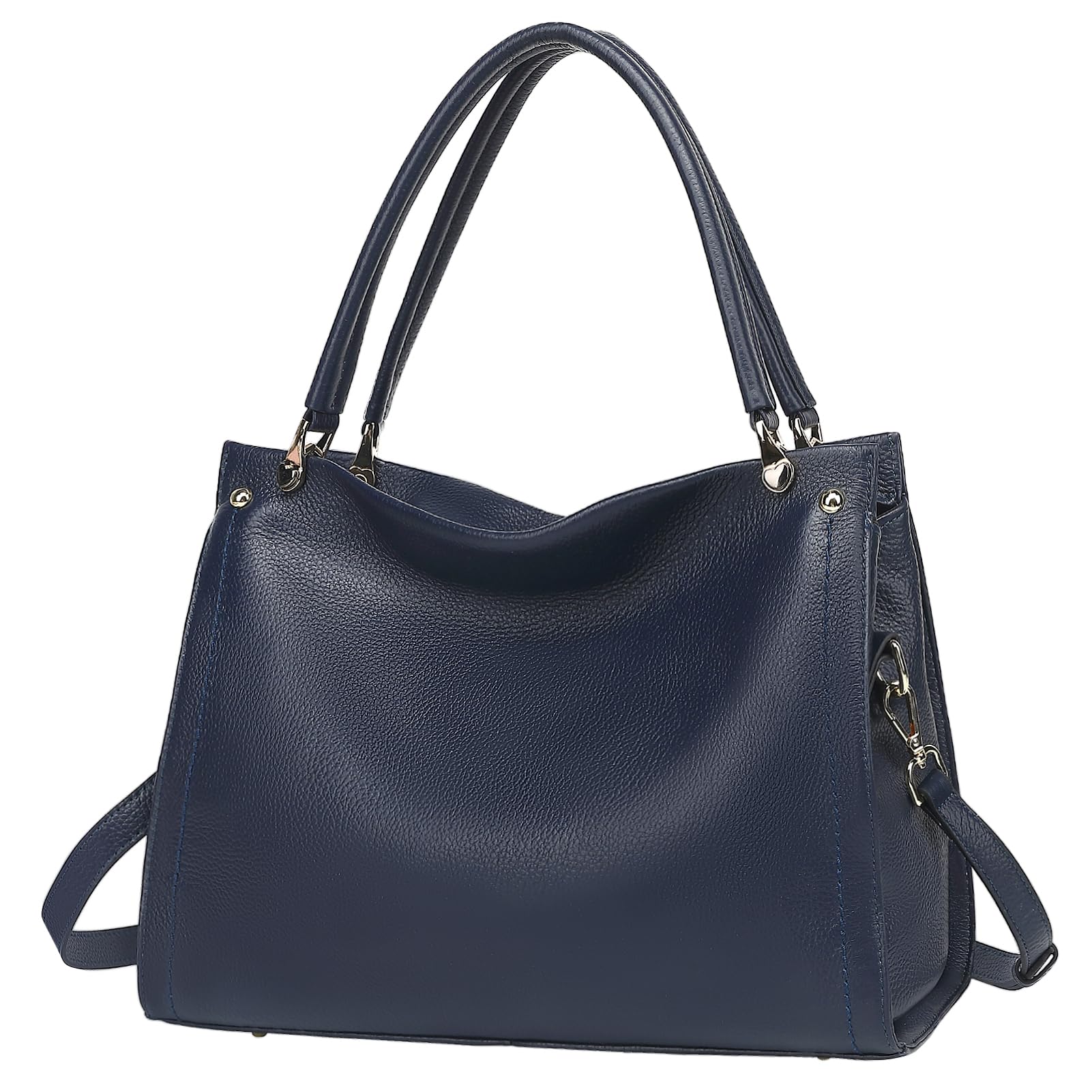 KOGTLA Women Genuine Leather Purses and Handbags Tote Bag Shoulder Bag Top Handle Satchel Ladies Crossbody Hobo Bags Bucket Bag Blue