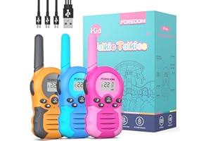 FOREDOM Rechargeable Walkie Talkies for Kids Walkie Talkies Long Range for Boy & Girl Age 3 to 12 Year Old Birthday Toys - 3 Pack