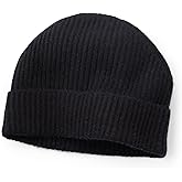 Fishers Finery Men's 100% Pure Cashmere Ribbed Cuffed Hat; Ultra Plush