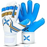 StrikoreX Aqua Goalie Gloves for Kids & Youth with 4mm Latex Palm, Strong Grip Adults & Boys Soccer Football Gloves with Fingers Save