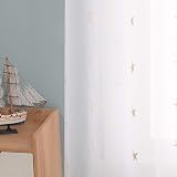 Deconovo Eyelet Linen Effect Voile Curtains Embroidery 55 x 114 Pair view 4