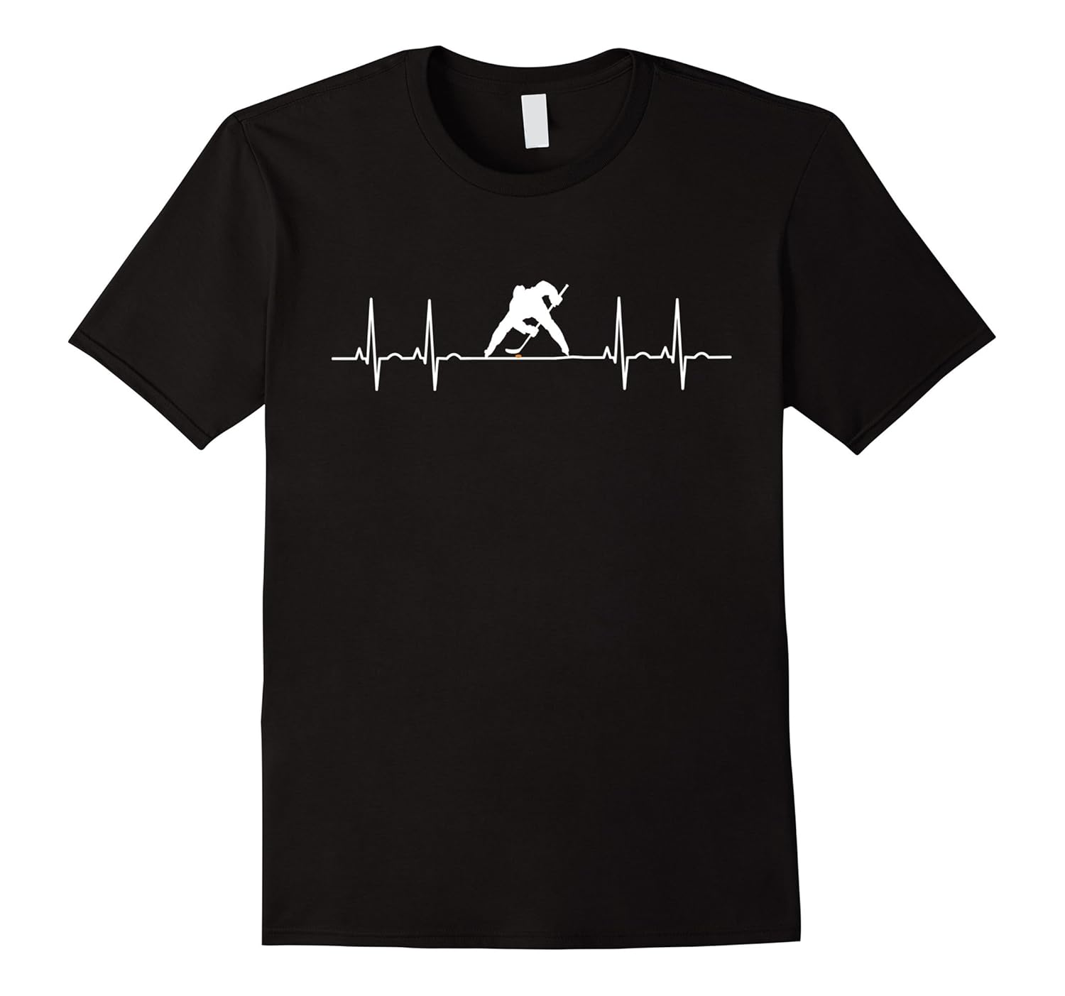 I Love Hockey stick ekg icehockey fan Mens T-shirt black-Rose