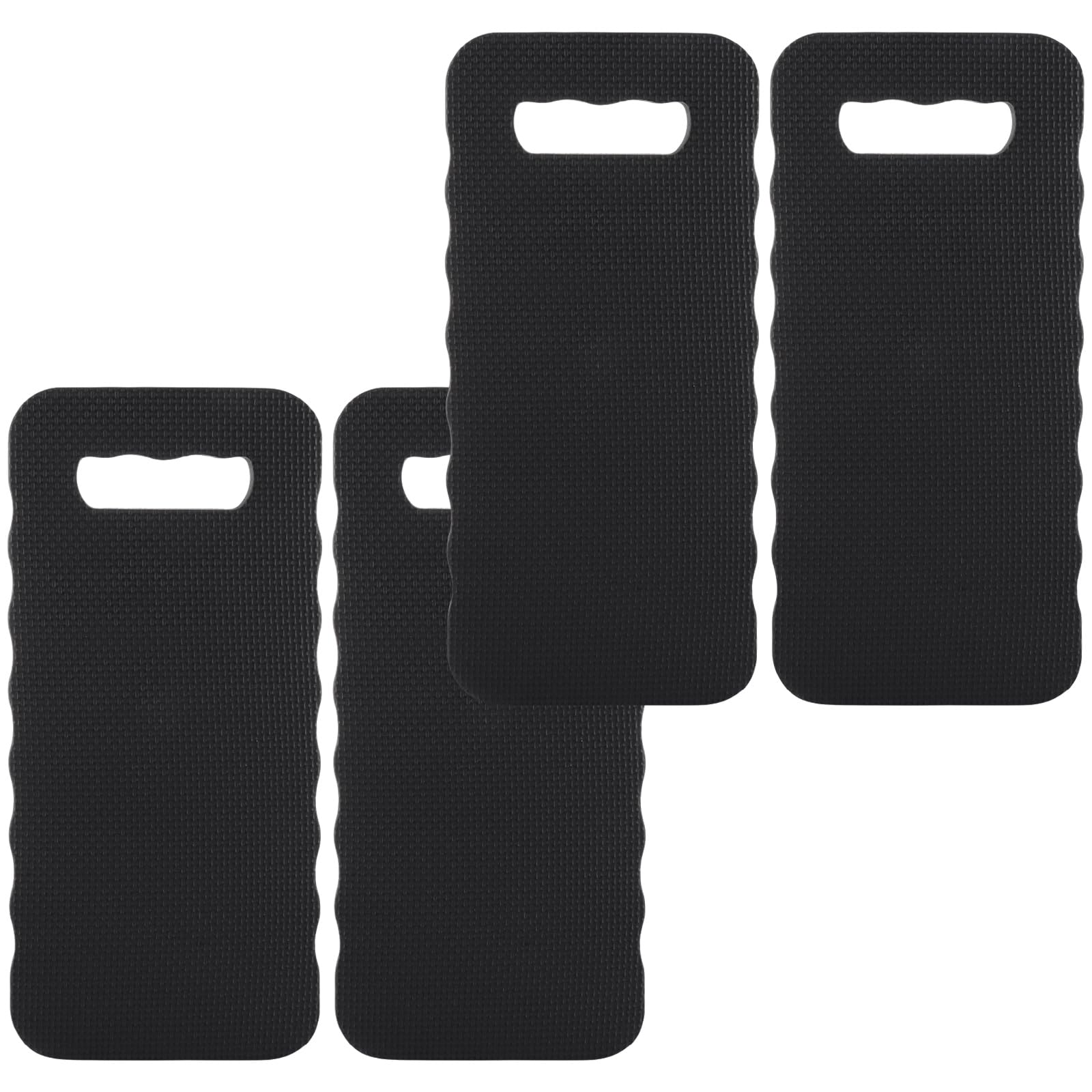 ASelected Garden Kneeler Pack of 4 Kneeling Pads Waterproof Garden Knee Pads Knee Cushion 400 x 180 x 20mm Comfortable Kneeling Mat Multi-Functional Thick Foam with Carrying Hole(Black)
