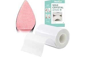 Shoe Sole Bottom Protector Grips - 2 Roll 3.9in*9.8ft - Welnove Invisible Crystal Clear Sole Guard Sticker for Women Red Bott