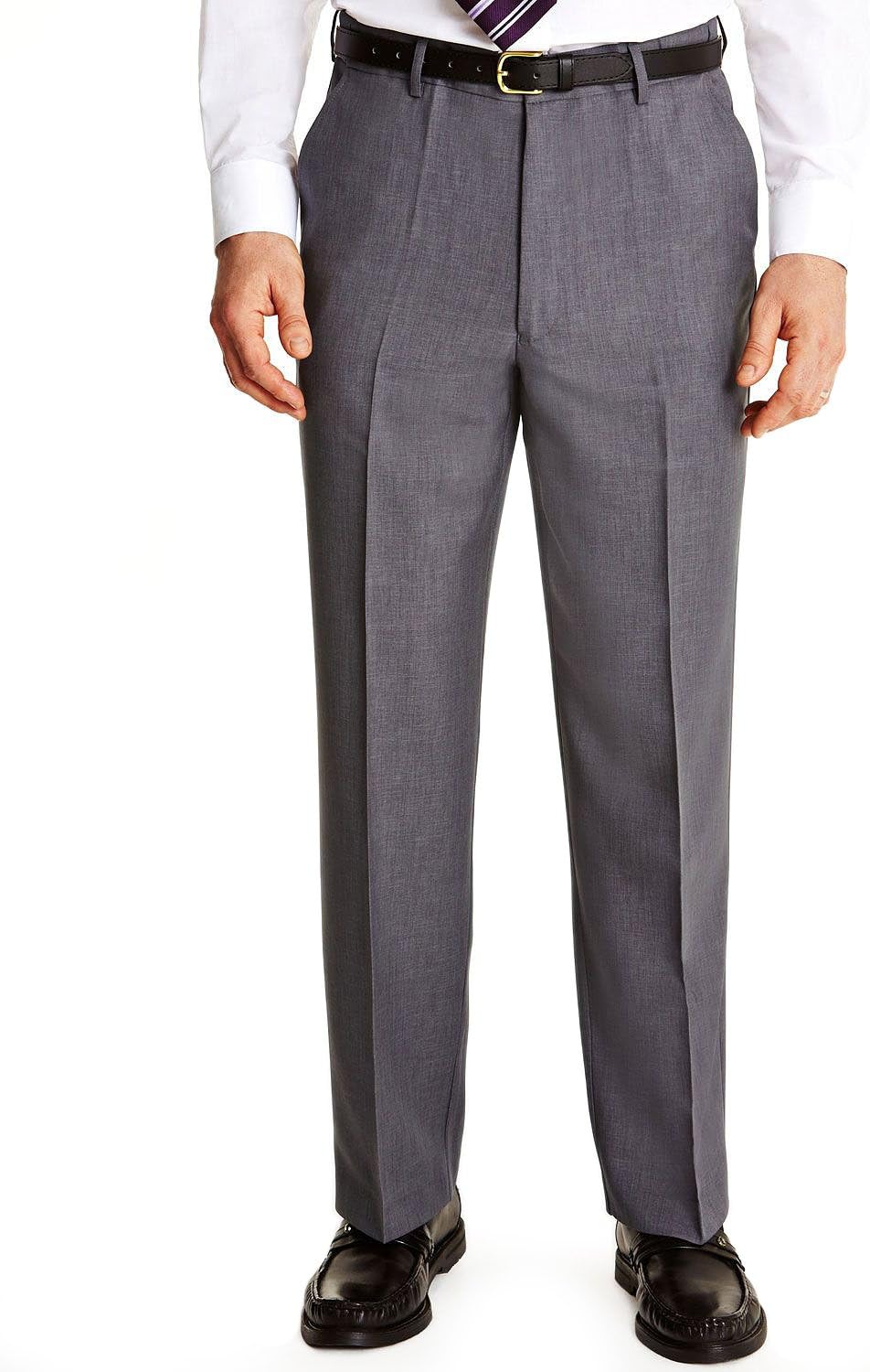 FarahMens Flex Trouser Pants with Self-Adjusting Waistband Grey 40W x 27L