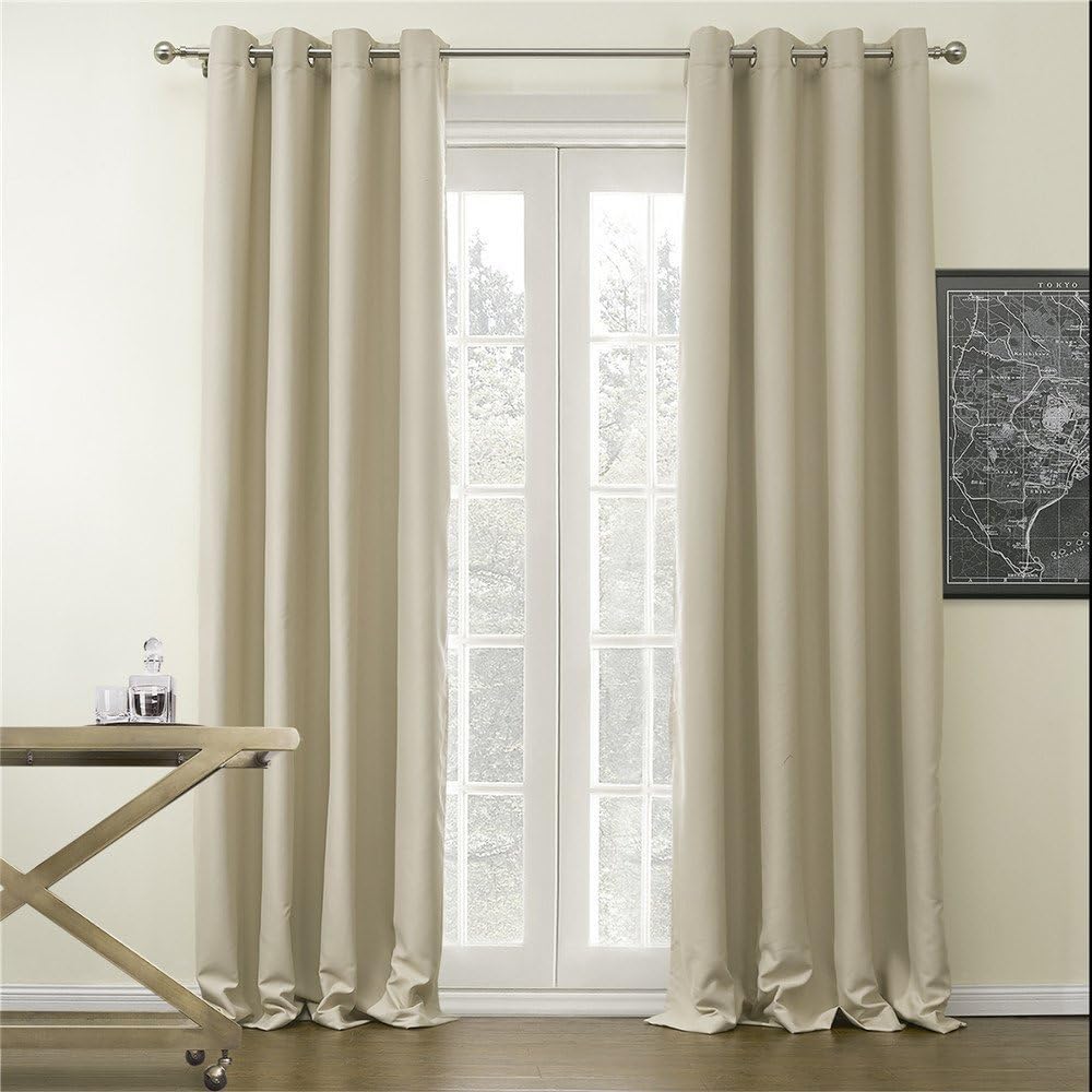Amazon.com: Nauxcen Blackout Curtains, 1 Panel Beige Grommet 60%