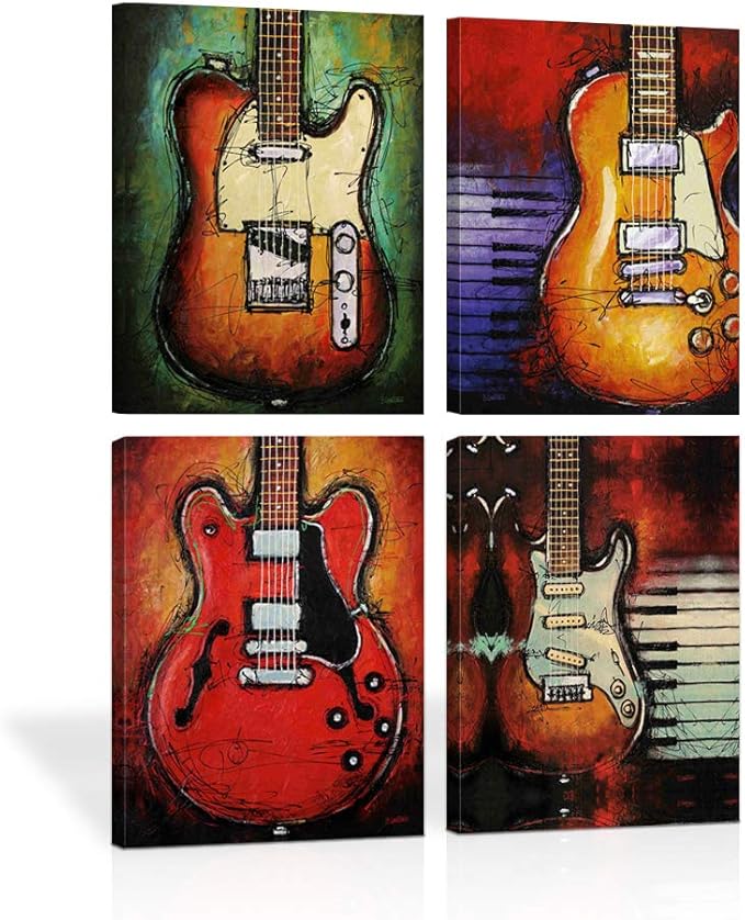 Music wall art Abstract guitar canvas prints art home decor for living