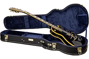 Crossrock Hardshell Arch Top Wood Case fits Les Paul Electric Guitars-Black(CRW620LBK)