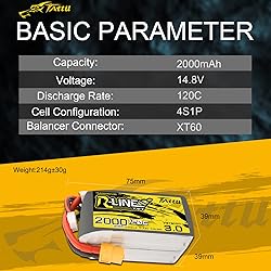 TATTU R-Line 14.8V 2000mAh 4S 120C FPV Lipo Battery