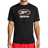Reebok Mens Short Sleeve Graphic Crewneck T-Shirt, Standard Fit, Lightweight Cotton-Poly Fabric