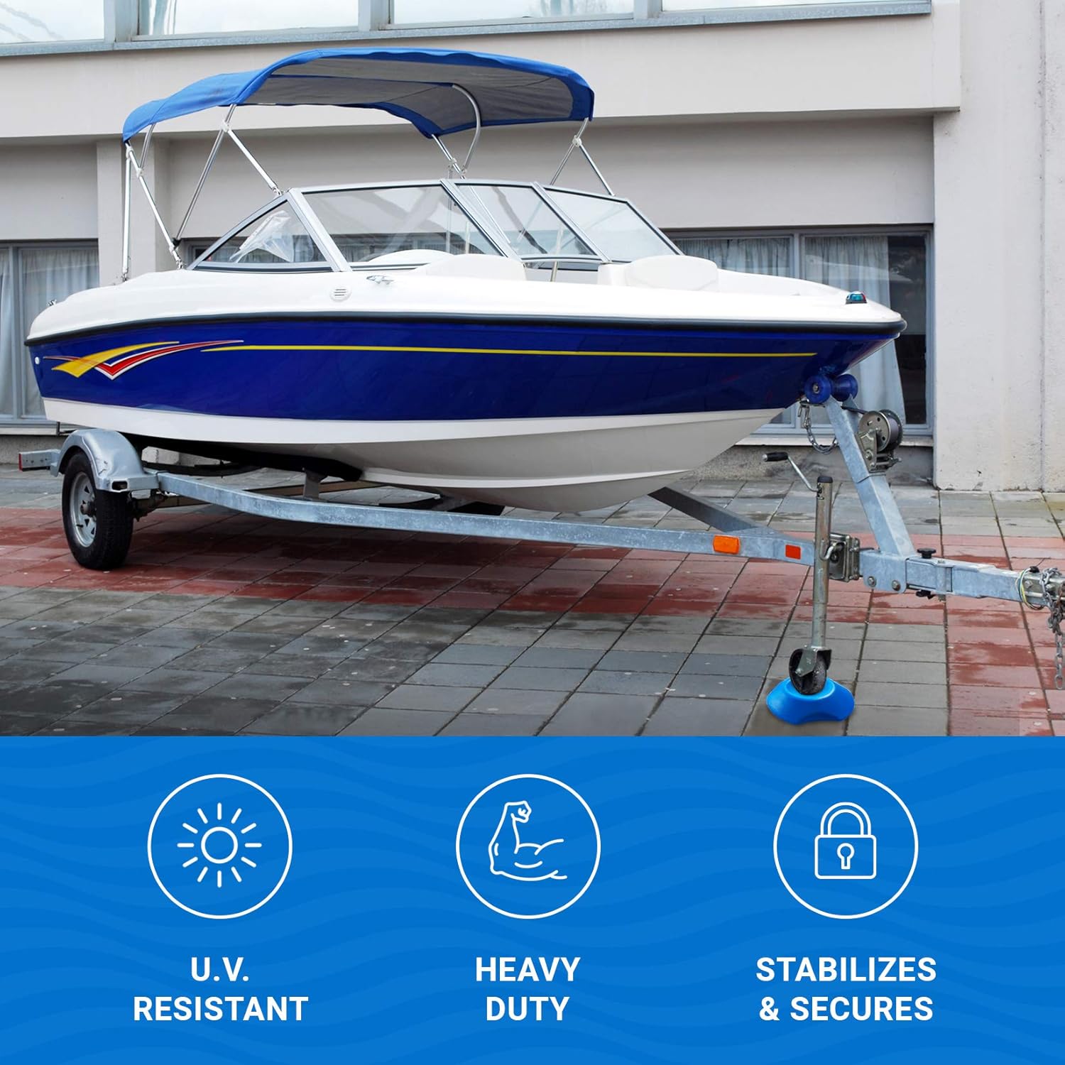 2 Wheel Chocks with Rope and Wheel Dock for Boat Trailer Travel Camper and RV Accessories : Sports & Outdoors