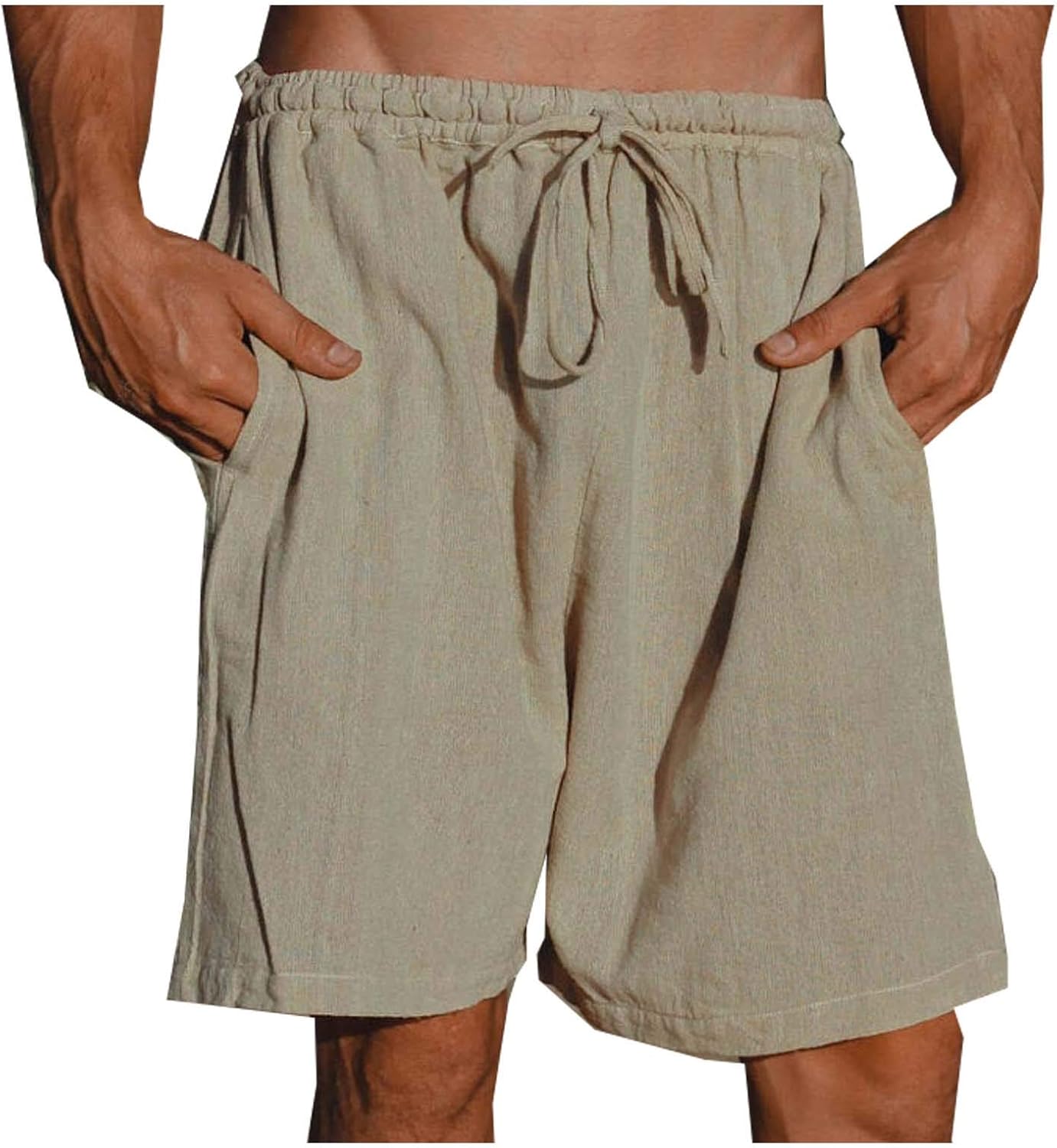 YUGINI Beige Short Pants Loose Comfortable