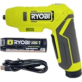 RYOBI USB Lithium Screwdriver KIT with 2.0 AH USB Lithium Battery and Charging Cable FVD50K