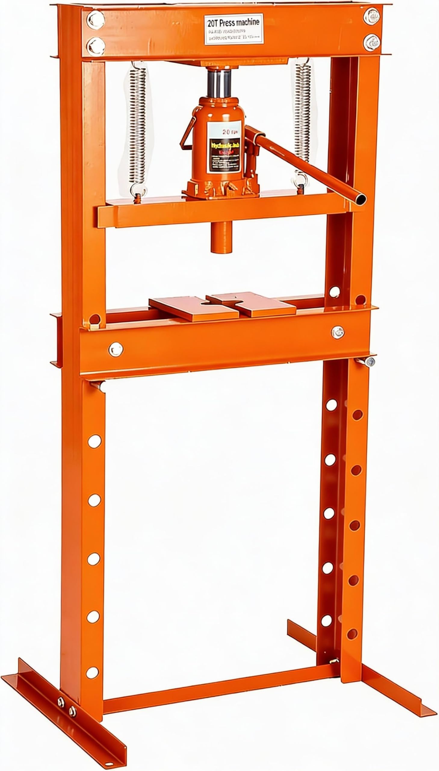 Photo 1 of 20-Ton Hydraulic h-Frame Shop Press with Adjustable Worktable & Press Plates | Heavy-Duty Press for Bending Straightening Bearing Installation | Ideal for Auto Repair Garages & Workshops,Orange.