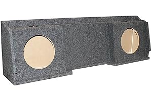 QPower Dual 12in Underseat Downfire Subwoofer Enclosure, Sub Box Compatible with Chevy Silverado XCab and GMC Sierra XCab Cla