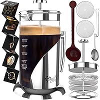 French Press Coffee Maker - BEST Presses Makers - 34 Oz, 8 Cup - The Only Encapsulated Lid Stainless Steel 304 NOT…