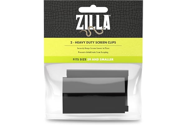 Zilla 100111646 Reptile Terrarium Covers Heavty Duty Screen Clips, Sm 5-29G,2-pk