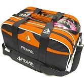Pyramid Path Double 2 Ball Tote Plus Clear Top Bowling Bag with Large Separate Compartment for Bowling Shoes (Up To US Mens Size 15) or Accessories