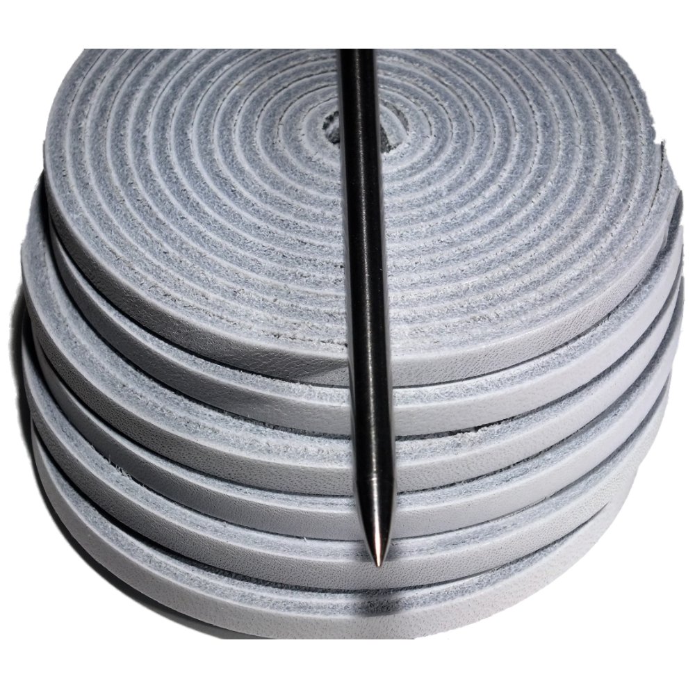 TOFL Softball and Baseball Glove Lace Set 6 Leather Shoelaces with Lace Pin for Catch Gloves White