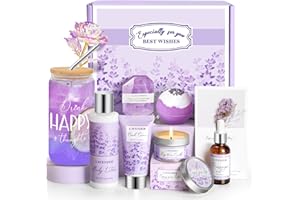 FRERDUI Gifts for Women, Lavender Gift Baskets, Birthday Gifts for Women, Bath and Body Relaxing Spa Gifts Self Care Gifts Care Package Home Spa Bath Gifts for Mom Sister Wife Female Friends Coworker Employee