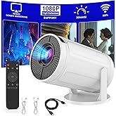 XBJ Wireless Mini Projector with WIFI, 4K 1080P Support Portable Projector 180° Rotatable. 17"-130" Screen Movie Projector. Compatible for Smartphone, Laptop, PC(No App)