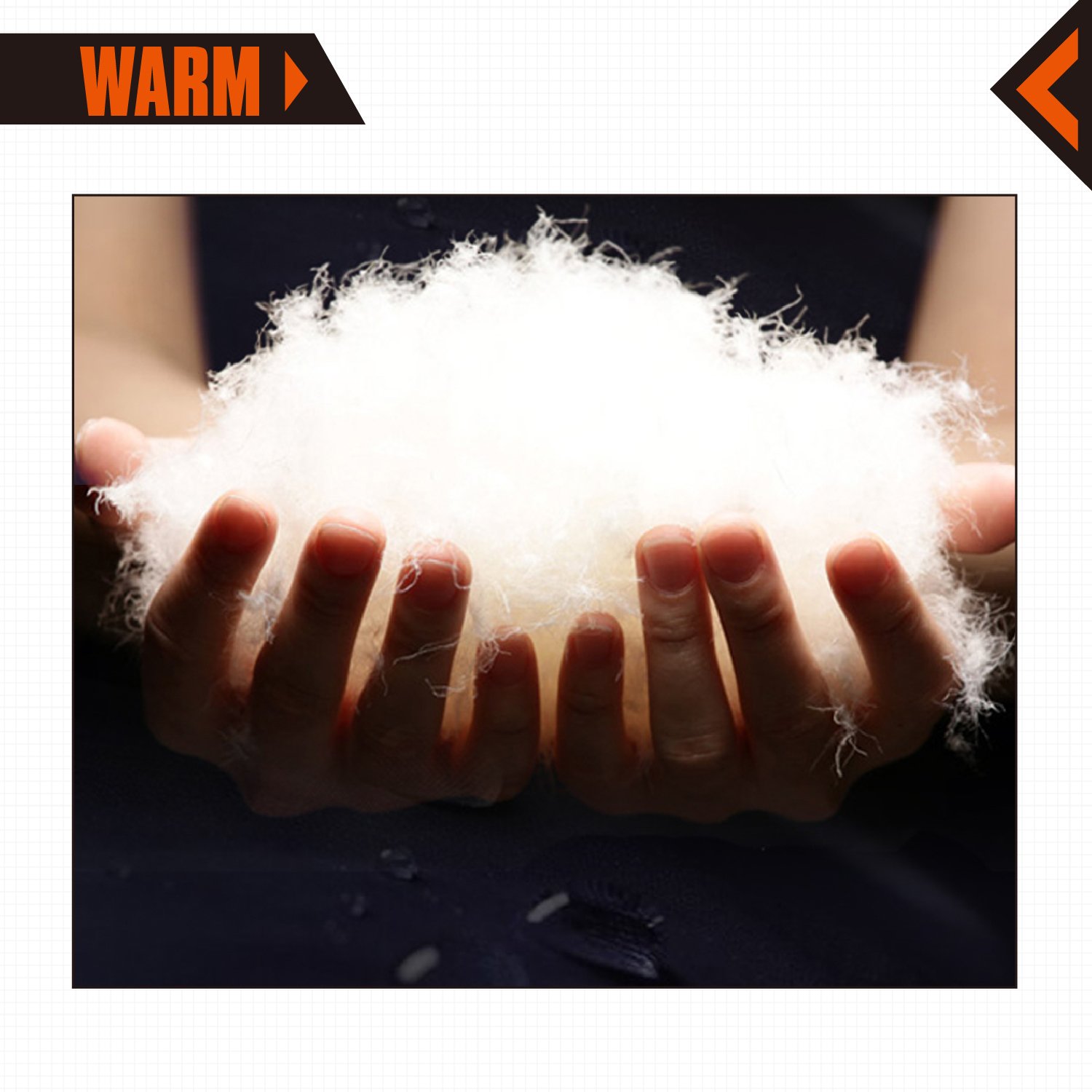 KingCamp Duck Down Ultralight Compact 10.4 ℉ Adult Camping Sleeping Bag Orange