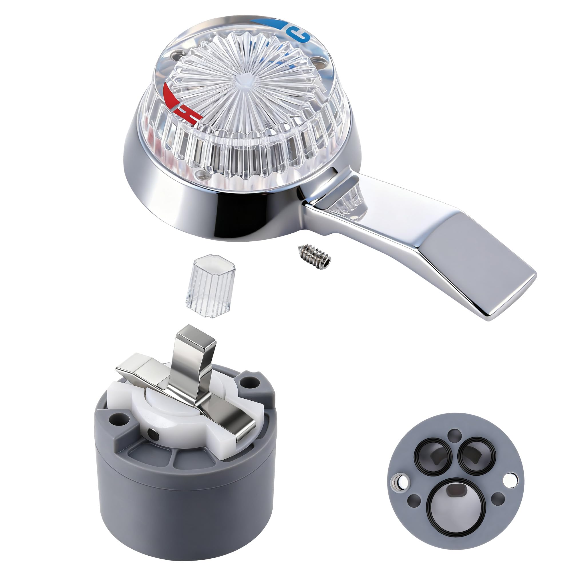 Photo 1 of Avenuebool Single Lever Cartridge and Handle, Compatible with American Standard Aquarian Single Lever Lavatory and Bathroom Faucets, Ceramic Cartridge with Handle Replacement, Chrome