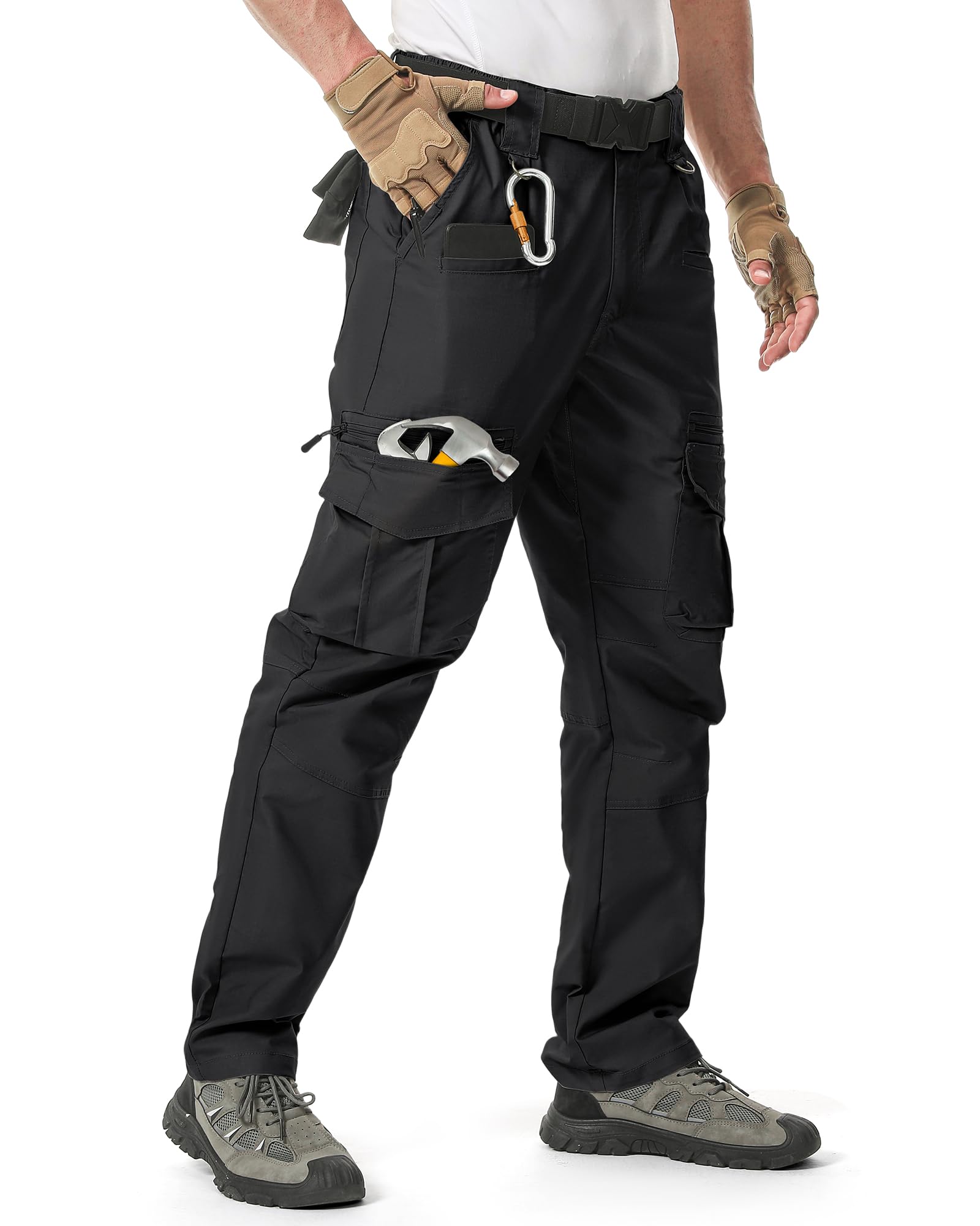 IGOLUMON Arbeitshosen Männer Cargohose Herren Stretch mit Vielen Taschen Outdoorhose Taktische Hose Herren mit Halbelastischer Bund