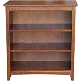 Solid Wood Bookcase 36" High, Parawood, Adjustable Shelves, Kitchen/Dining Furniture