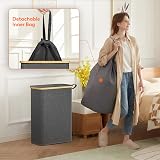 Lifewit 50L Slim Laundry Basket with Lid & Removable Inner Bag Dark Grey view 4