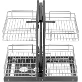 VEVOR Min 15" W Opening Blind Corner Pull Out Organizer, 2 Tier 4 Shelf Kitchen Cabinet Organizer, Chrome Carbon Steel Storage Basket, Slide Out Storage Organizer, Left &amp; Right Open Compatible