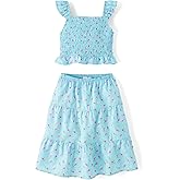 The Children's Place girls Smocked Top and Skirt 2 Piece Set