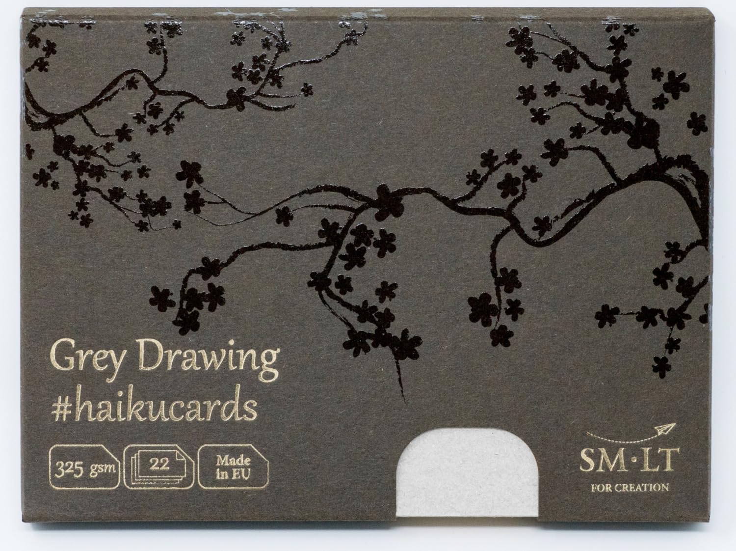 SMLT C (325) Haiku Cards 147X106 Grey Paper Cards in Box – 325 GSM – 22 Cards