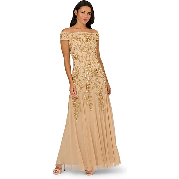 Amazon.com: Adrianna Papell Women's Beaded Mesh Long Dress, Biscotti, 2 : Clothing, Shoes & Jewelry Amazon.com: Adrianna Papell Women's Beaded Mesh Long Dress, Biscotti, 2 : Clothing, Shoes & Jewelry