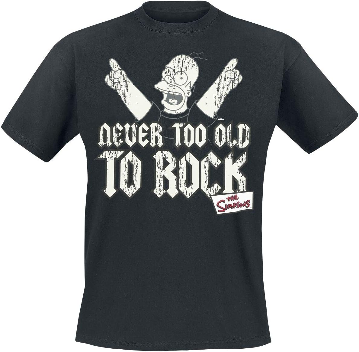 The Simpsons Never Too Old to Rock T-Shirt Black