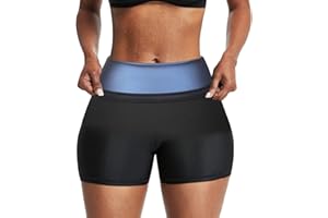 BODYSUNER Sauna Sweat Shorts Pants Compression Workout Gym Exercise Waist Trainer Body Shaper Thighs Tummy Control