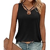 Gihgoew Womens Tank Tops Summer Tank Tops for 2025 Cut Out Ring Keyhole Neck Sleeveless Fashion Cute Tee Shirts Clothes